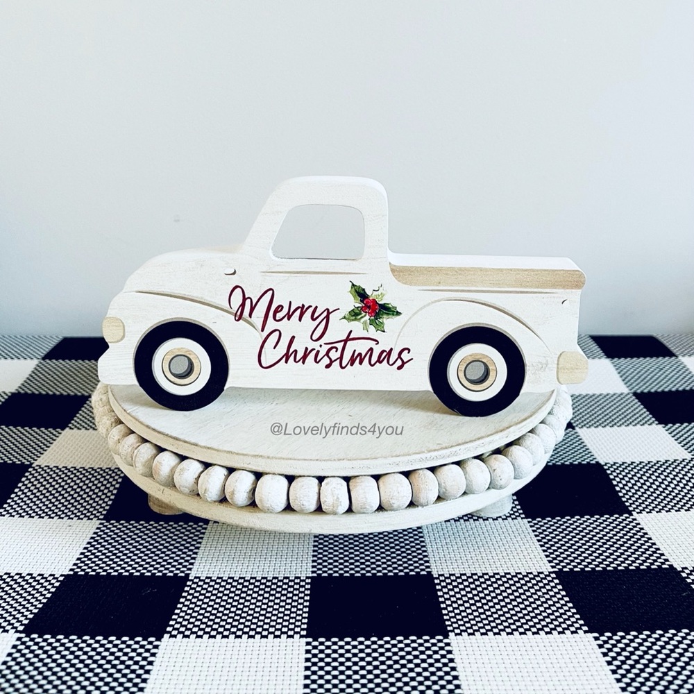 Farmhouse Wooden Christmas Truck Decor